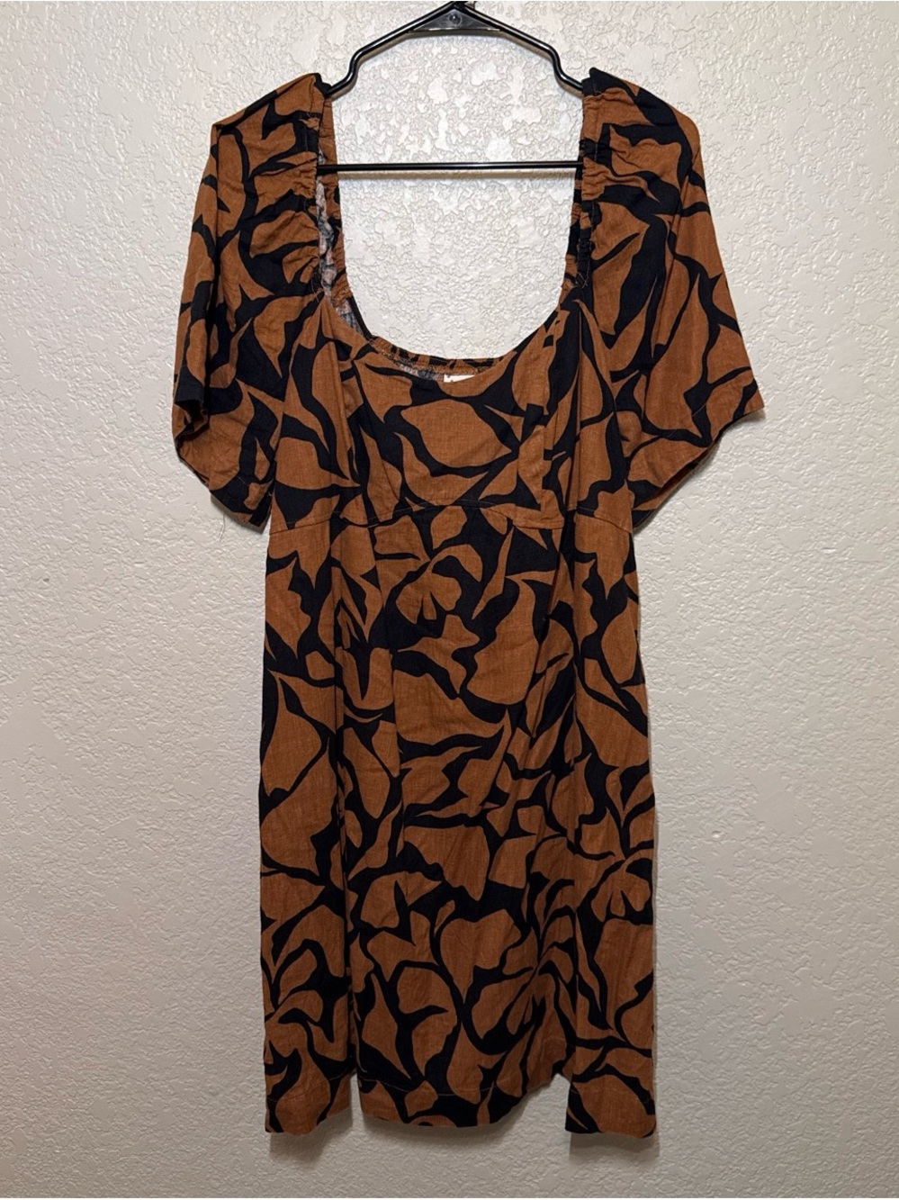 a new day Brown and Black Abstract Floral Mini Dress